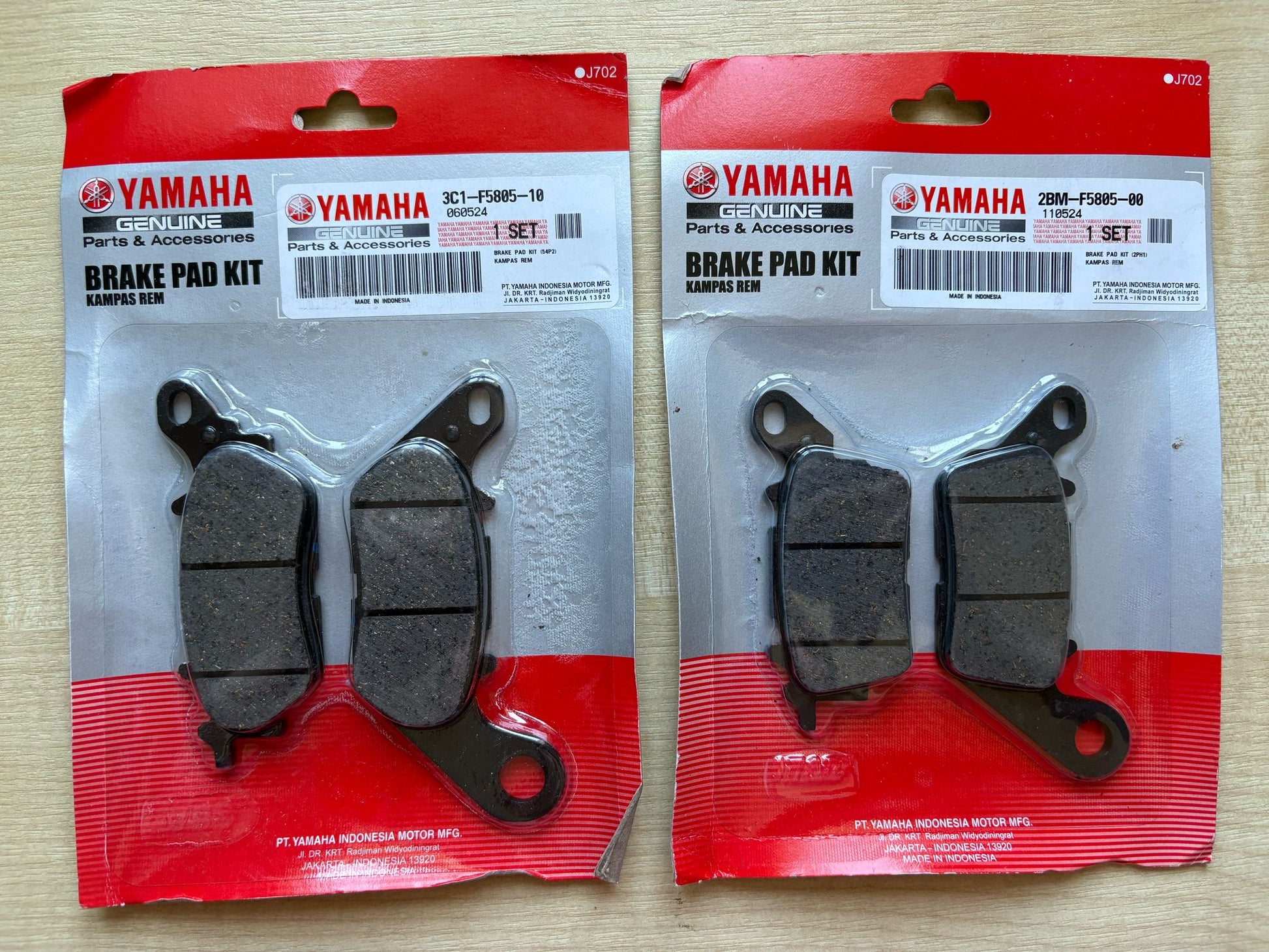 Genuine Yamaha Nmax 2015 - 2025 Front & Rear Brake pads - DC Parts