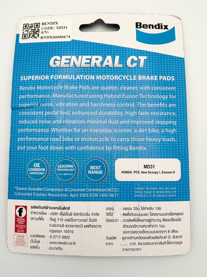 Honda PCX 2010 – 2017 Bendix Front Brake Pads